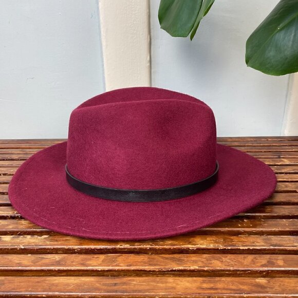 NWT INC International Concepts Wool Horse-Bit Band Wine Panama Hat